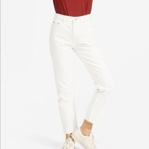 Everlane The High Rise Straight Jean White Denim 26 Regular